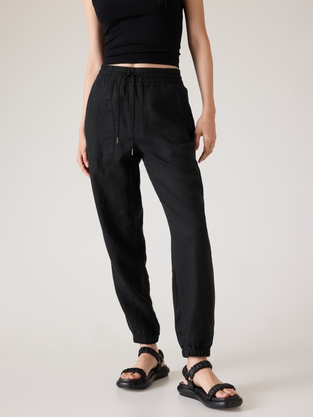 Athleta Black linen  Joggers